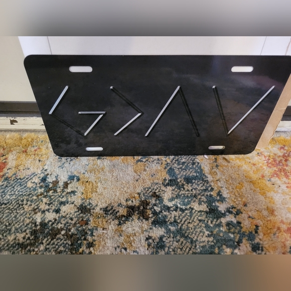 Other - Black License Plate with Geometric Design